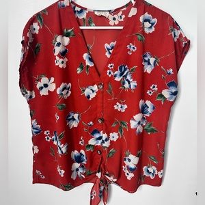Sienna Sky Burnt Orange Short Sleeve Blouse